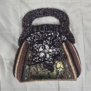 VINTAGE Pritzi Beaded Mini Handbag | Unique Floral Design & Handle